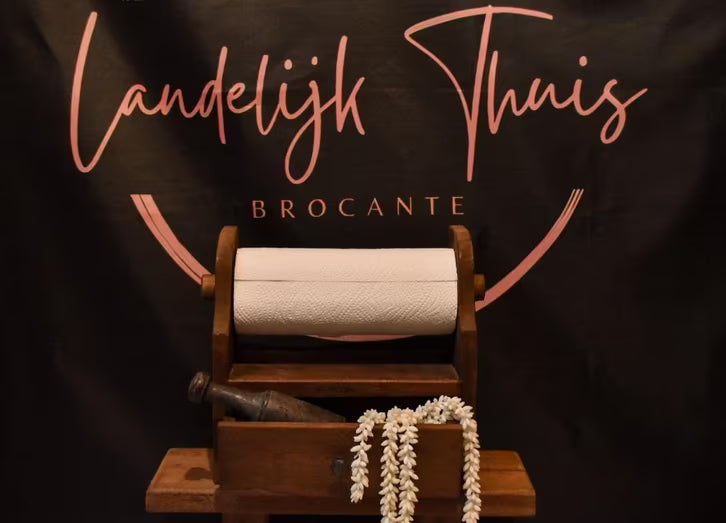 Brocante Keukenrol houder